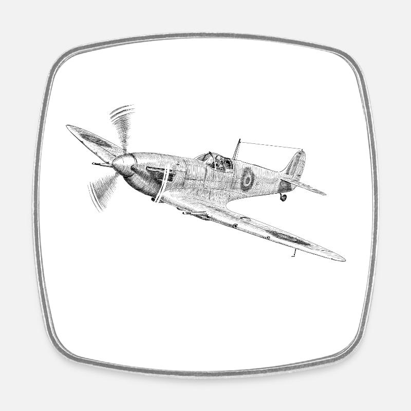 Spitfire - Square fridge magnet - white