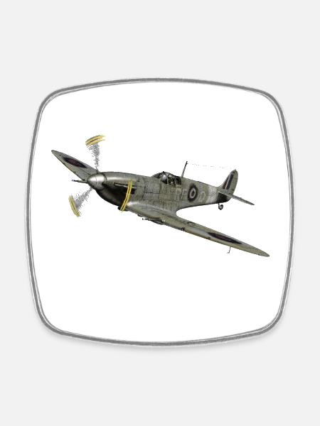 Spitfire - Square fridge magnet - white