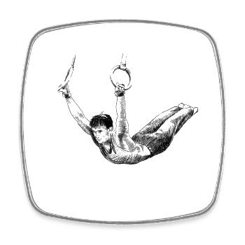 Gymnastics - Square fridge magnet - white - Front