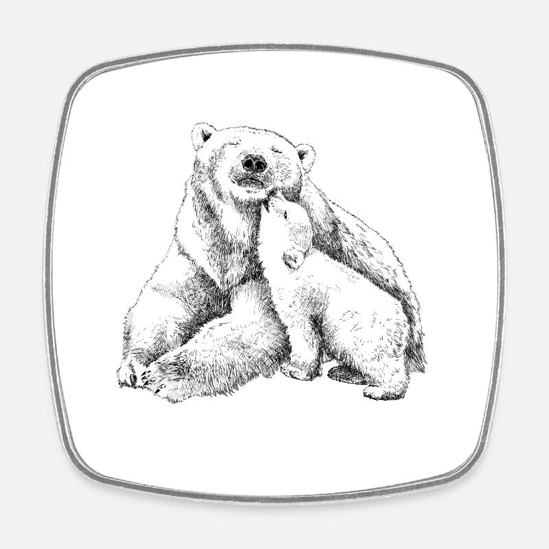 Eisbär - Viereckiger Kühlschrankmagnet - Weiß