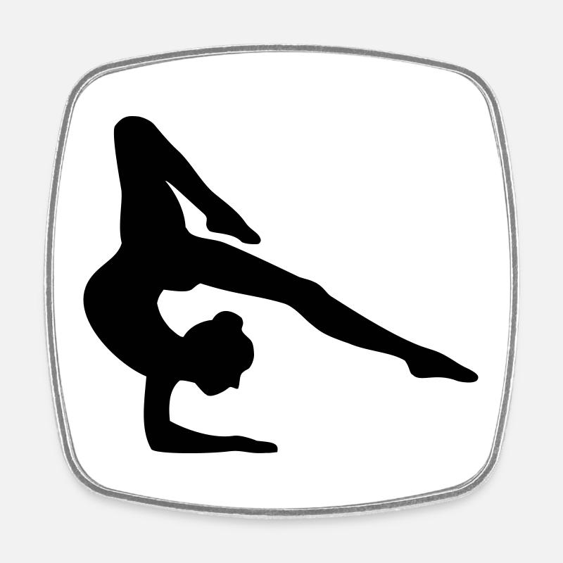 Fille de gymnastique - Magnet carré - blanc