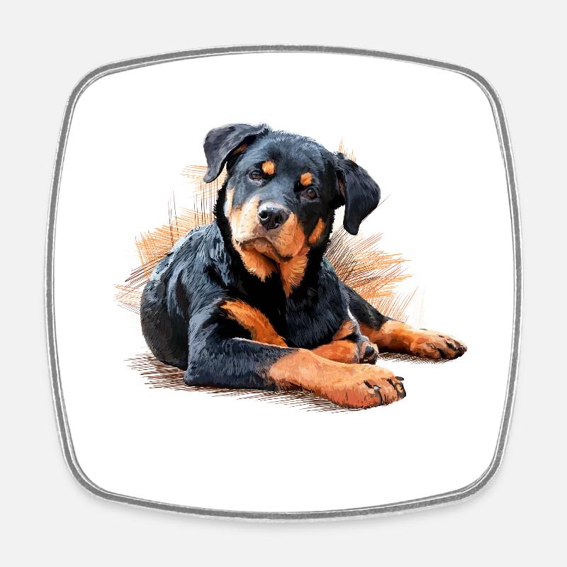 Rottweiler - Viereckiger Kühlschrankmagnet - Weiß