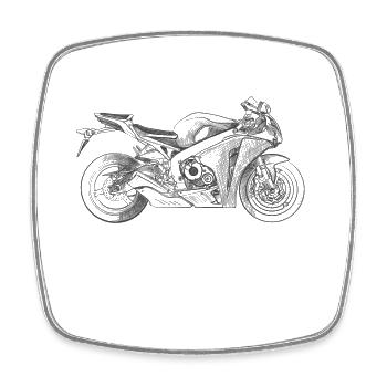 Motorcycle - Magnet carré - blanc - Devant