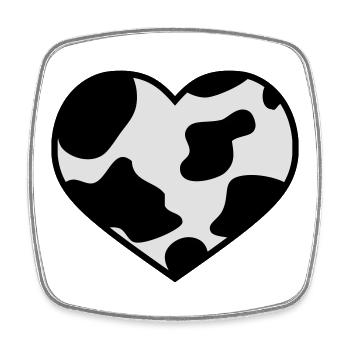 i love cow | ich liebe Kuh | Wildlove - Magnet carré - blanc - Devant