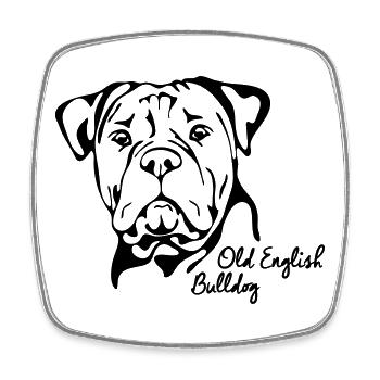 OLD ENGLISH BULLDOG OEB canine dog Wilsigns - Square fridge magnet - white - Front