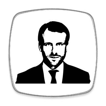 Macron Président  - Magnet carré - blanc - Devant