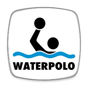 Wasserball - Viereckiger Kühlschrankmagnet - Weiß - Vorne