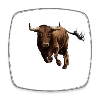 Bull - Magnet carré - blanc - Devant
