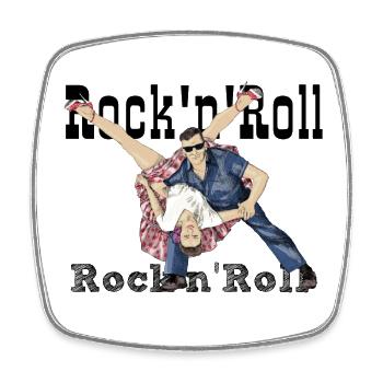 Rock and Roll - Viereckiger Kühlschrankmagnet - Weiß - Vorne