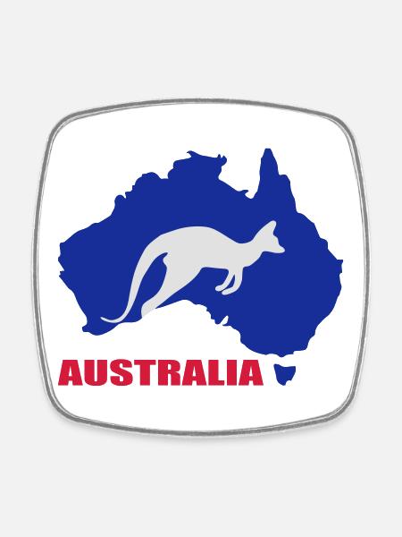 Australia - Square fridge magnet - white