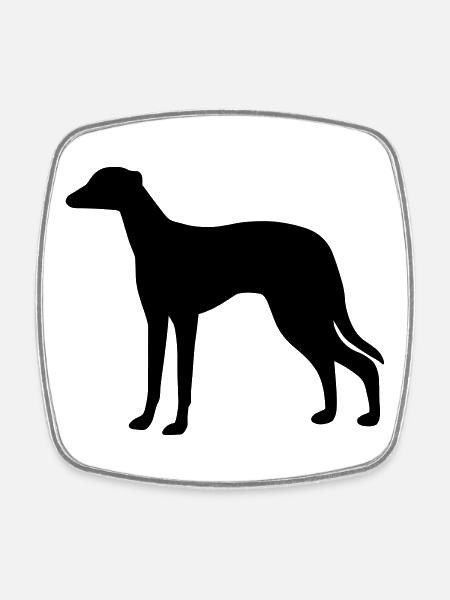 Greyhound Dog - Square fridge magnet - white