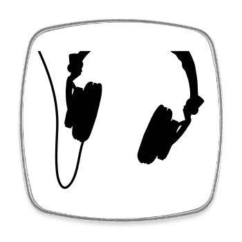 headphones_vector - Square fridge magnet - white - Front