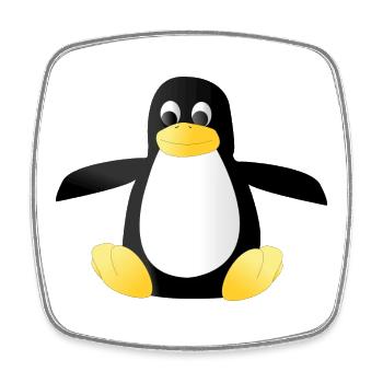 Pinguin Cartoon Fokusportrait - Viereckiger Kühlschrankmagnet - Weiß - Vorne