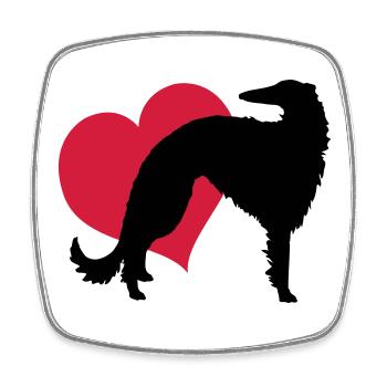 Borzoi my love - Square fridge magnet - white - Front