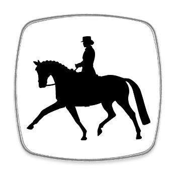 Dressage Lady - Viereckiger Kühlschrankmagnet - Weiß - Vorne