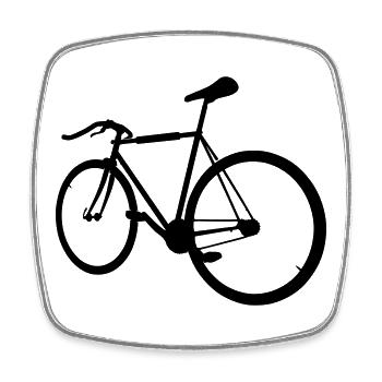 Hipster bike - Square fridge magnet - white - Front