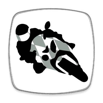 bayernbike2farb - Viereckiger Kühlschrankmagnet - Weiß - Vorne