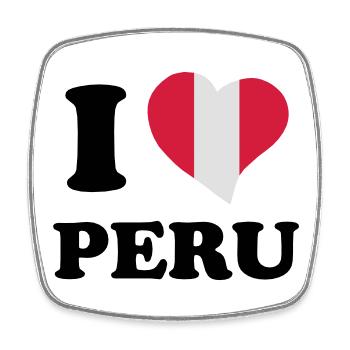 I love Peru - Ich liebe Peru - Viereckiger Kühlschrankmagnet - Weiß - Vorne