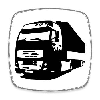 truck - Viereckiger Kühlschrankmagnet - Weiß - Vorne