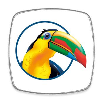 Tropical Toucan Color Explosion - Square fridge magnet - white - Front