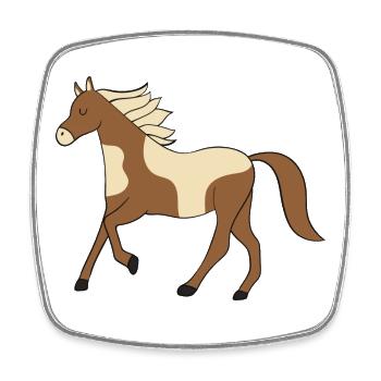 Pinto Pony Braun Beige Kunst - Viereckiger Kühlschrankmagnet - Weiß - Vorne