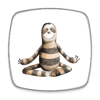 Süßes Yoga Faultier - Comic - Kunst - Fun - Viereckiger Kühlschrankmagnet - Weiß - Vorne