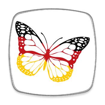 Schmetterling Deutschland Schwarz-Rot-Gold Fahne - Viereckiger Kühlschrankmagnet - Weiß - Vorne