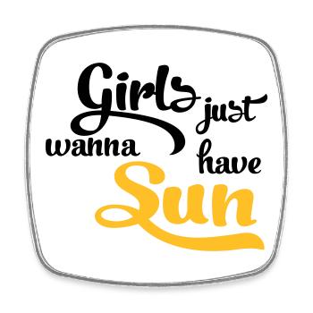 sun - Square fridge magnet - white - Front