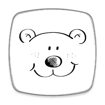 Bärchen Kopf - Bär - Bären - Teddybär - Grizzly - Viereckiger Kühlschrankmagnet - Weiß - Vorne