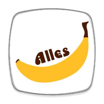 all banana - Square fridge magnet - white - Front