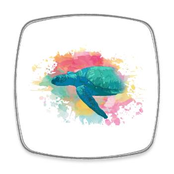 turtle - Square fridge magnet - white - Front