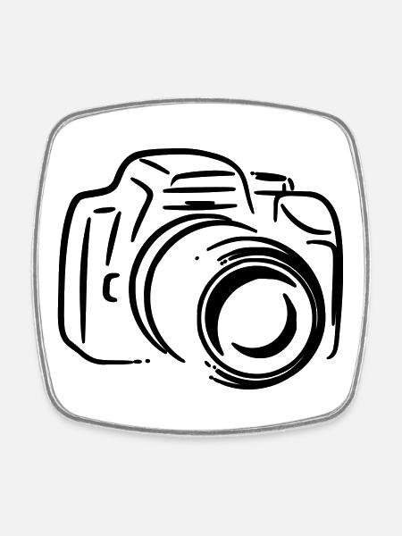Reflex photo - Magnet carré - blanc