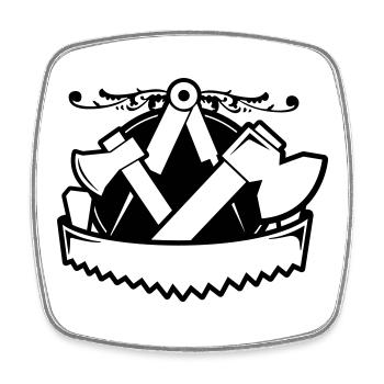 Zimmerer-Emblem - Style, Zimmermann - Viereckiger Kühlschrankmagnet - Weiß - Vorne