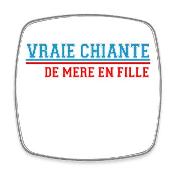 T shirt Humour Patriotique Femmes En Folie - Magnet carré - blanc - Devant