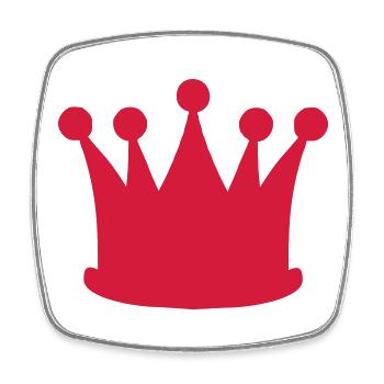 crown - Square fridge magnet - white - Front
