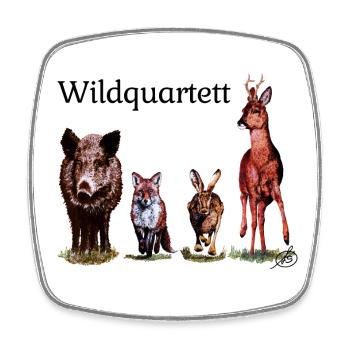 Wild Quartet - Square fridge magnet - white - Front