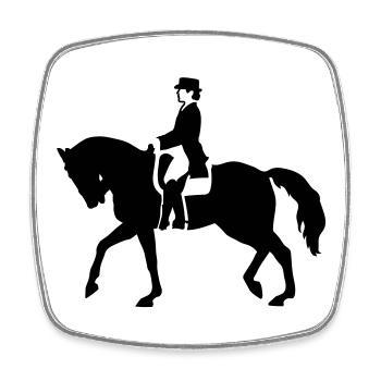 Reitsport - Viereckiger Kühlschrankmagnet - Weiß - Vorne