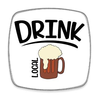 beer - Square fridge magnet - white - Front