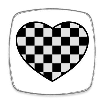 Échecs coeur - Magnet carré - blanc - Devant