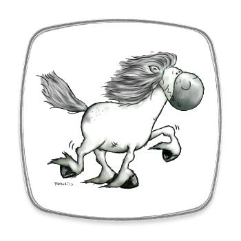 „Icelandic Power“ -Icelandic Horse - Square fridge magnet - white - Front