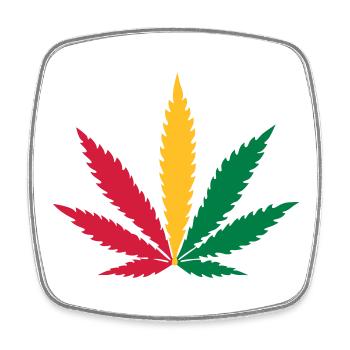 weed rasta - Square fridge magnet - white - Front