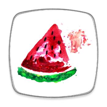 Fruit melon - Square fridge magnet - white - Front