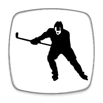 Eishockey - Viereckiger Kühlschrankmagnet - Weiß - Vorne