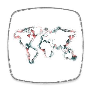 map of the world - Square fridge magnet - white - Front
