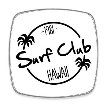 surf club surfing - Square fridge magnet - white - Front