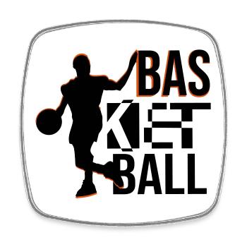 basketball - Viereckiger Kühlschrankmagnet - Weiß - Vorne