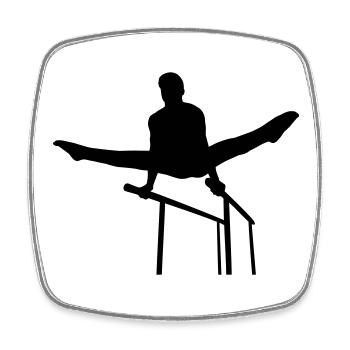 Gymnastics guy - Gymnastik guy - Viereckiger Kühlschrankmagnet - Weiß - Vorne