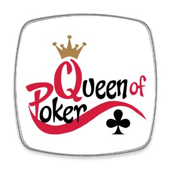 poker queen - Magnet carré - blanc - Devant