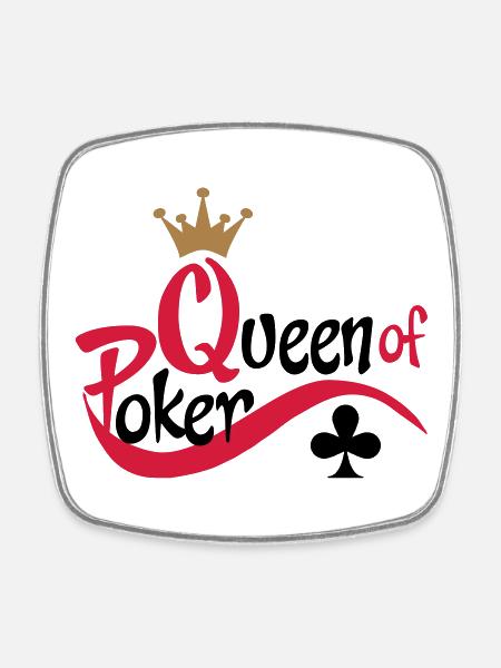 poker queen - Magnet carré - blanc