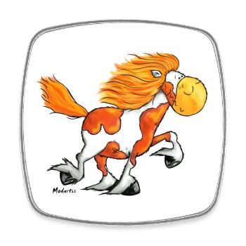 „Icelandic Power“ -Icelandic Horse - Square fridge magnet - white - Front